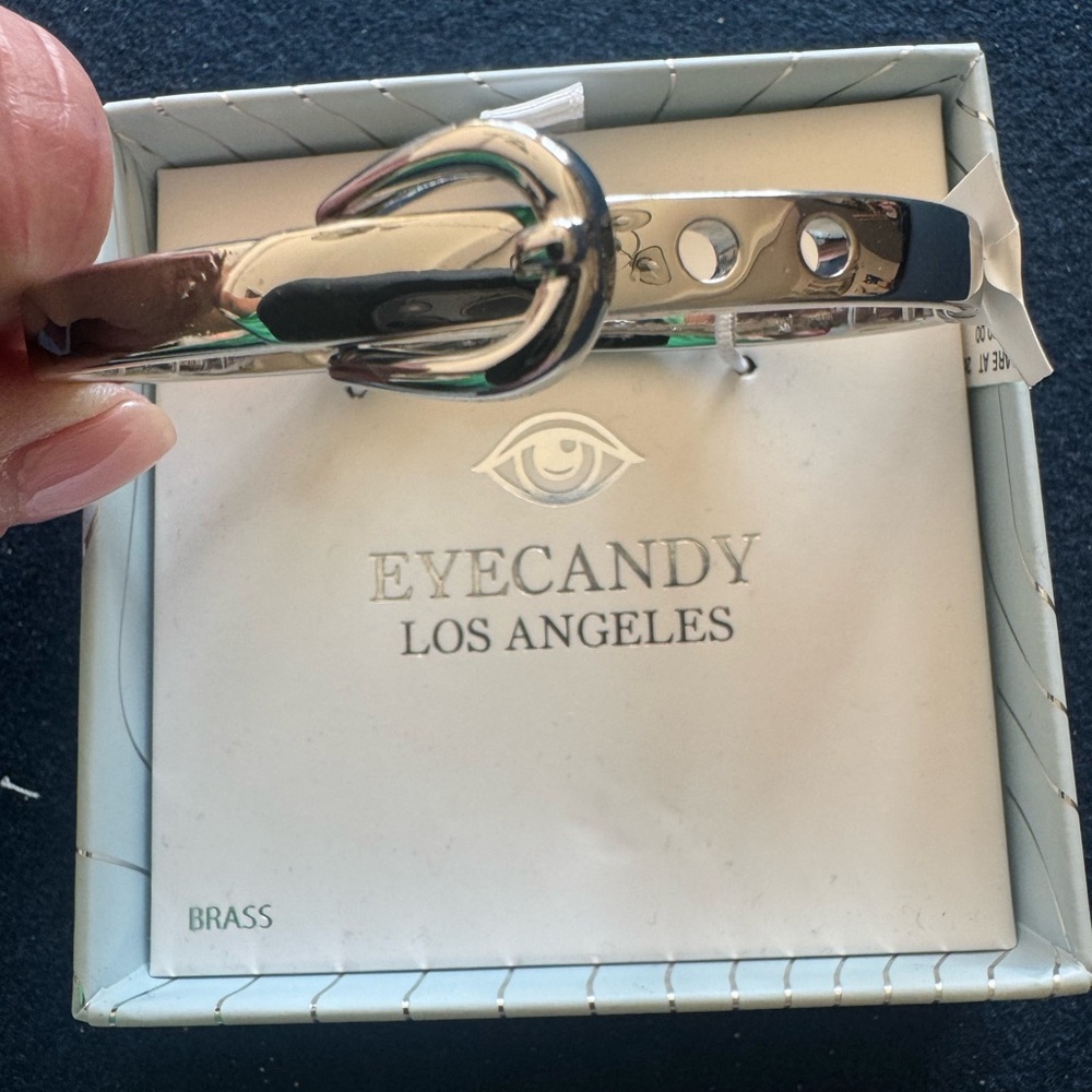 Eye Candy LA Silver Buckle Bracelet- adjustable -just like a belt;)made of brass